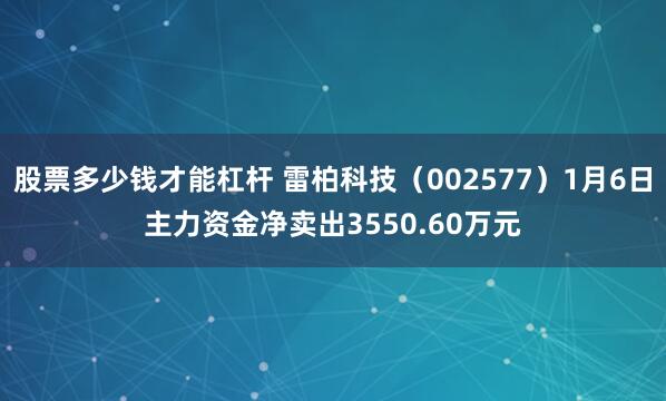 股票多少钱才能杠杆 雷柏科技（002577）1月6日主力资金净卖出3550.60万元