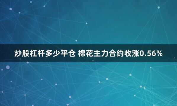 炒股杠杆多少平仓 棉花主力合约收涨0.56%