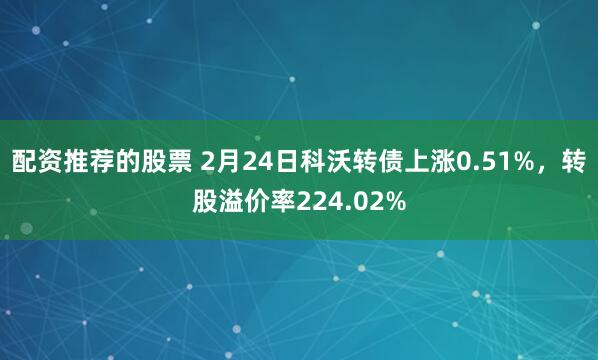 配资推荐的股票 2月24日科沃转债上涨0.51%，转股溢价率224.02%