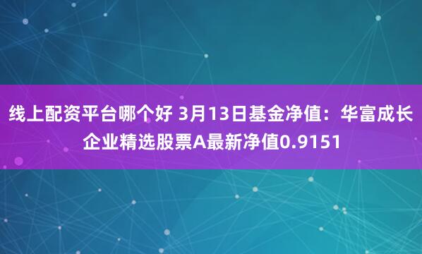 线上配资平台哪个好 3月13日基金净值：华富成长企业精选股票A最新净值0.9151